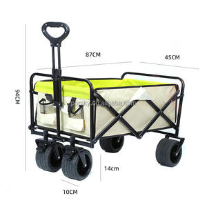 Chariot pliant d'extérieur pratique avec grandes roues Chariot de plage et de camping pliable et portable - Product Image 6