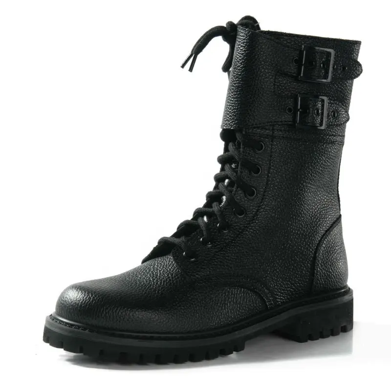 Bota De Cuero De Grano Completo Hombre Color Negro