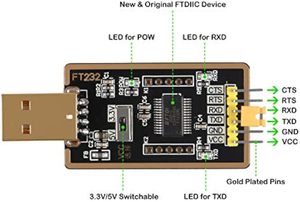Aismartlink FT232RL USB-zu-TTL-Adapter für Entwicklungs projekte, USB-zu-Serien-Konverter mit echtem FTDI USB UART - Product Image 3