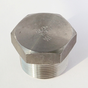 1/8 "- 4" 不锈钢管件插头Npt螺纹六角方头插头 - Product Image 1