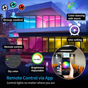5 מ '& 10 מ' אורך בית חכם הוביל רצועת אור 50rgb 12v אור משחקים צבעוני עם שלט רחוק לul מוסמך על נוף