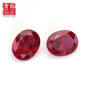 ราคาโรงงานหลวมทับทิม5 # ทับทิมคอรันดัมรูปร่างพลอยสังเคราะห์รูปไข่ - Product Image 3