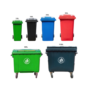 Contenedor de basura 660L 1100L Cubo de basura de plástico de tamaño personalizado para exteriores Cubo de basura a la venta - Product Image 1