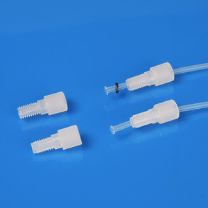 <strong>Small</strong> Plastic Fittings 1/4-28UNF or M6 Thread Flanged Fitting Made of PP/<strong>PTFE</strong> Material Used for Standard Rigid Tubing - Product Image 5