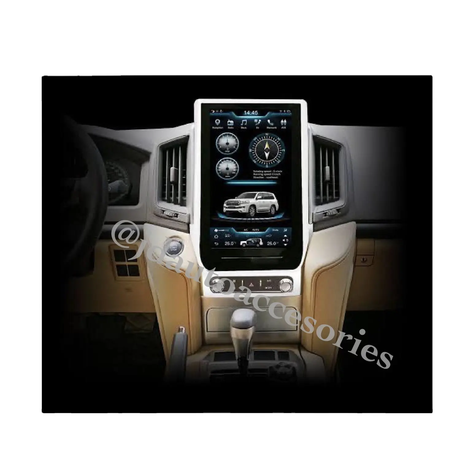 13,6 pulgadas android 9,0 reproductor de dvd del coche de navegación gps para land cruiser LC200 2008 -2015 tesla pantalla estéreo auto CARPLAY