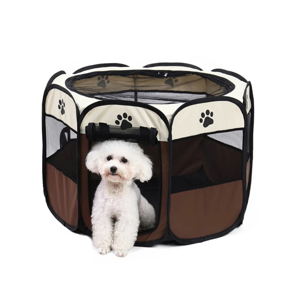 Yüksek kaliteli taşınabilir kapalı açık egzersiz köpek kalem 8 paneller kumaş evcil hayvan oyun parkı köpek kulübesi