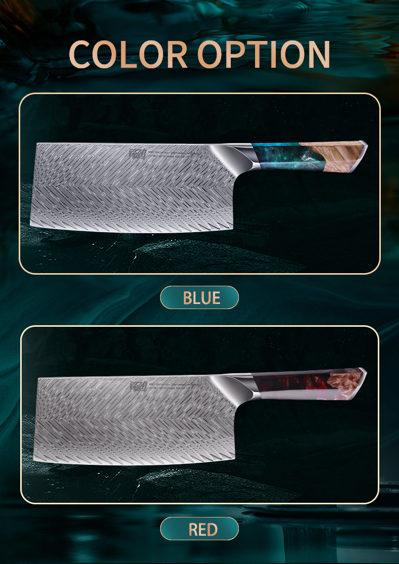 FINDKING New! Nebula Series Resin handle wood Chinese Cleaver knives 67 Layers Damascus Steel Professional Chef Knife