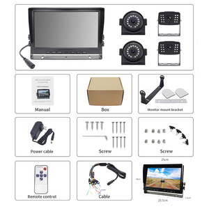 Monitor de coche de modo cuádruple de 10,1 pulgadas TFT LCD retrovisor de coche sistema de monitor de camión inverso con pantalla de 4 cámaras para Monitor de coche de autobús