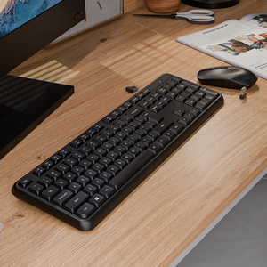 Teclado de ordenador con teclas silenciosas de 2,4G, teclado de membrana ergonómico, combinación de teclado y ratón inalámbrico silencioso para ordenador portátil de escritorio - Product Image 4