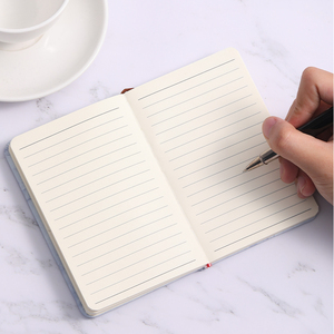 Cuaderno A7 de piel sintética personalizado al por mayor, diario de 100 hojas con correa elástica, logotipo de marca impreso, diario, Bloc de notas - Product Image 5