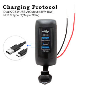 12v-24v双USB QC3.0 & PD快速充电器插座，IP67防水面板安装汽车/船/房车/卡车电源插座 - Product Image 5