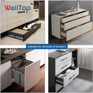 WELLTOP Vt-15.004 Hochleistungs-Schubladen führungen Schrank kugellager Unterbau-Schubladen schieber Push Open Touch Soft Close Schubladen schieber - Product Image 2