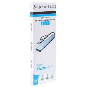סוג-ג 8 ב 1 יציאות hub usb 2.0 3.0 אלומיניום usb-c spliter עבור צג מחשב שולחני מחשב נייד צג