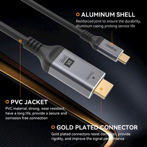 用于监控投影仪的Usb Type-c至8k Hdmi 2.1适配器Type C至Hdmi音频视频电缆 - Product Image 5