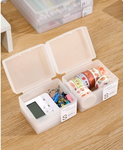 デスクトップ透明プラスチック小型正方形収納ボックス多機能ポータブル名刺整理ボックス - Product Image 4
