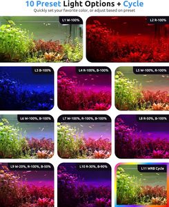 Seaoura SR-653 Wrb 3 Blauw Rood Wit Kanaal Aanpasbaar Led <span class=keywords><strong>Aquarium</strong></span> Licht Voor 12 24 30 36 48 52 Inch Zoetwater <span class=keywords><strong>Aquarium</strong></span> - Product Image 2