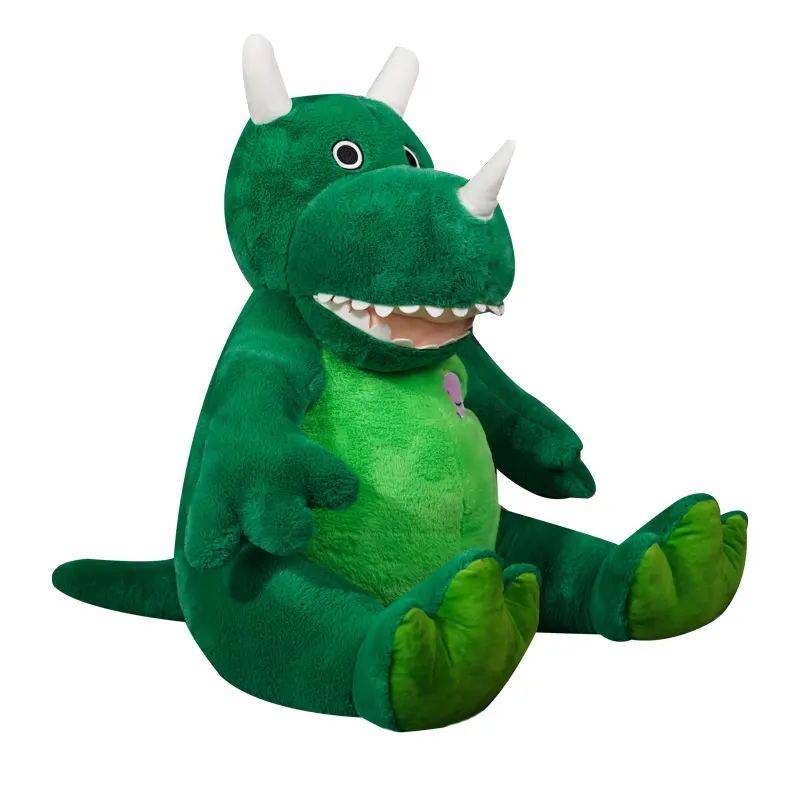 Stile logo personalizzato di alta qualità dinosauro peluche peluche divertente grande bocca peluche dinosauro peluche peluche dinosauro peluche