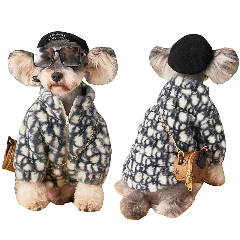 Abrigo de piel para mascotas, nuevo abrigo de invierno, oso Schnauzer, grueso, cálido, moda para perros, 2021