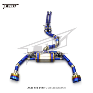 Audi için ön boru ile otomatik Catback/TTRS 2.5T 2017-2023 titanyum Valvetronic susturucu egzoz borusu ile yanmış mavi ipuçları - Product Image 6