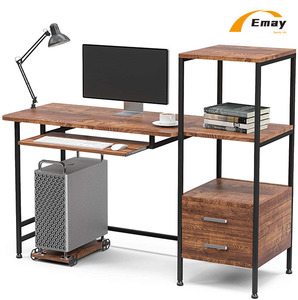 Escritorio multifuncional para ordenador, mesa de estudio de escritura, con cajones y estantes y soporte de CPU, escritorio de almacenamiento - Product Image 1