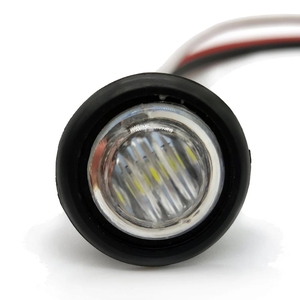 Su geçirmez 12V 3LED 3/4 "yuvarlak kırmızı Amber LED yan işaretleyici ışık kamyon römork için, 3 telli kurulum, yüksek düşük fonksiyonu - Product Image 4
