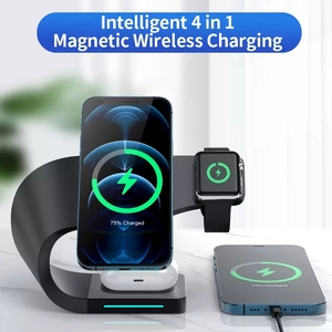 Multifunctional Portable Fast Wireless Charger Station 4 in 1 15W 3 in 1 Magnetic Chargeur Sans <strong>Fil</strong> Wireless Charger for iPhone - Product Image 4