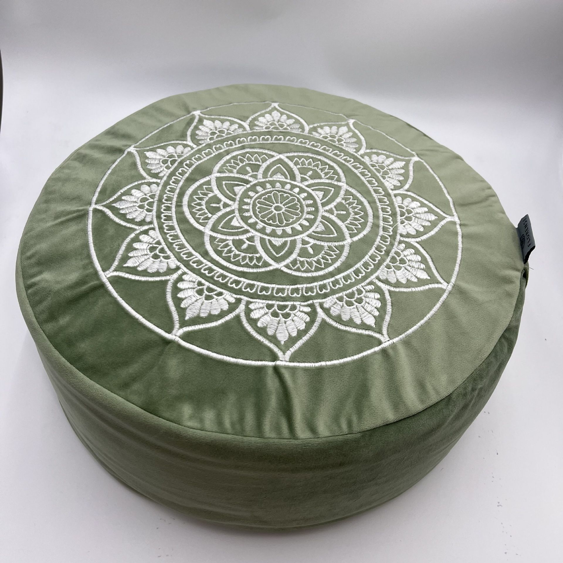 Round green yoga cushion