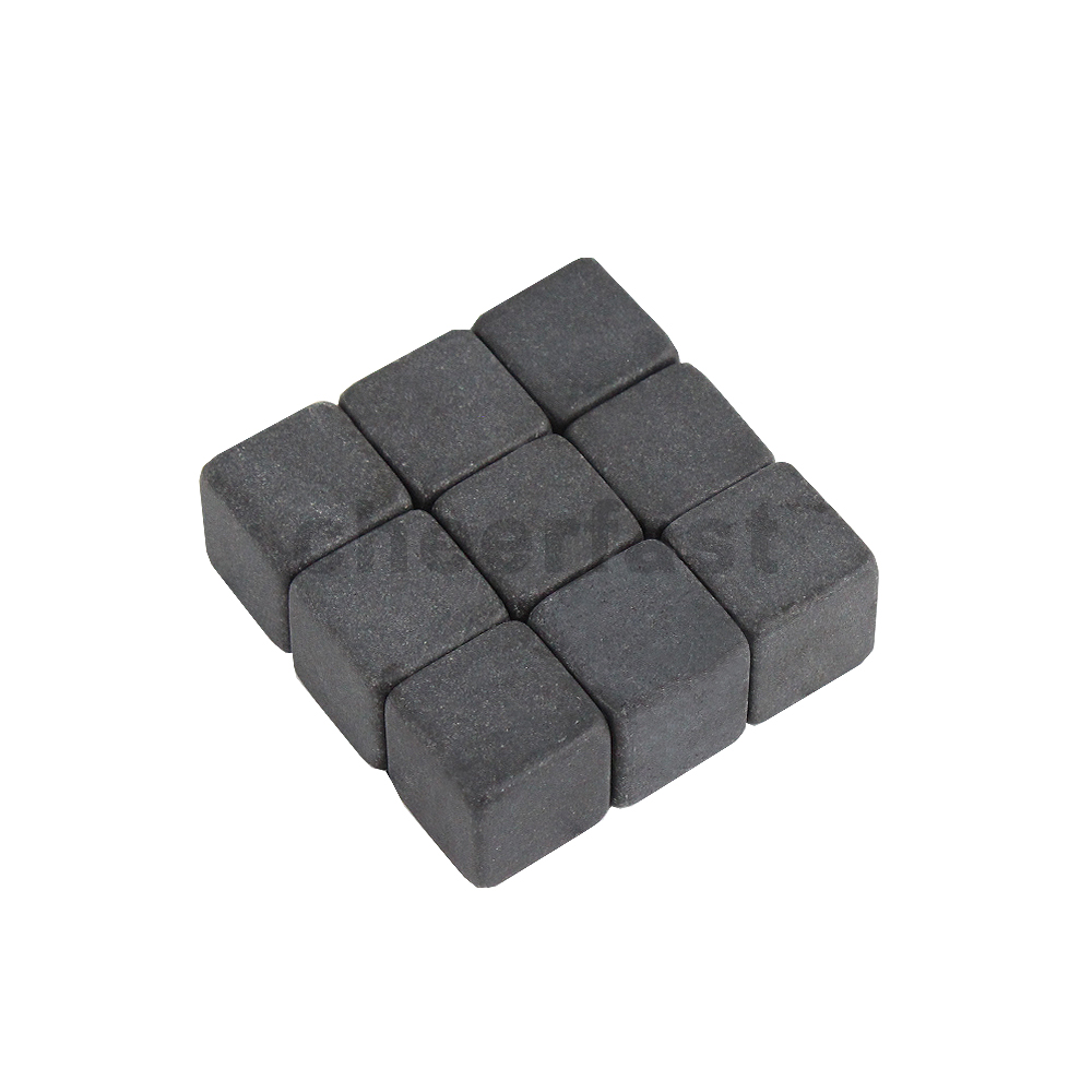 9 piezas de piedra de whisky de basalto negro