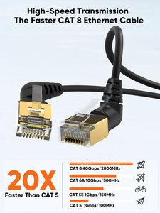360 ° di rotazione CAT8 ad angolo retto cavo Ethernet con connettore schermato RJ45 LAN cavo di rete per computer - Product Image 5