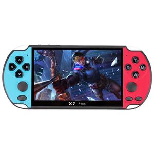 X7 Plus หน้าจอ HD เกมขนาด5.1นิ้ว,คอนโซลวิดีโอเกมแนวเรโทรขนาดเล็ก8GB เกมสองตัวรองรับคอนโซลมือถือ