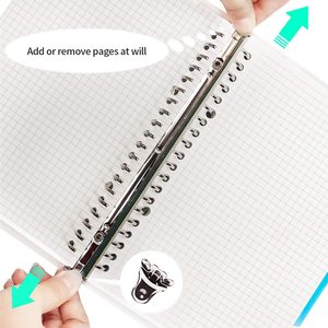 Cuadrícula de papel A5 personalizada, cubierta transparente para cuaderno con carpeta de hojas sueltas, separador de notas, 2 uds. - Product Image 3