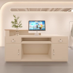 Internet người nổi tiếng phong cách Kem cửa hàng quần áo phụ nữ tủ tiếp tân gỗ đơn giản quầy bar nhỏ cửa hàng quầy thu ngân bàn làm đẹp - Product Image 4