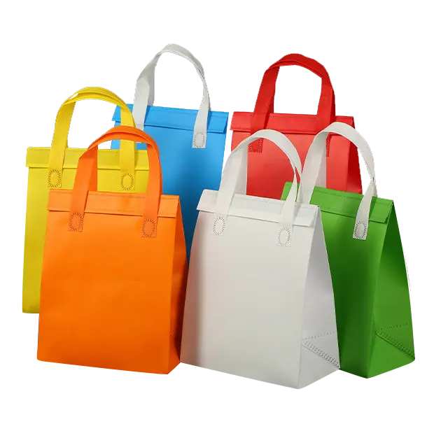 Tek kullanımlık olmayan dokuma paket çanta alüminyum folyo astar içecek gıda teslimat termal yalıtımlı teslimat çantası sıcak ve soğuk için