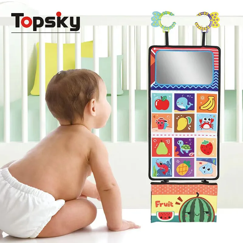 Nouveau bébé sensoriel éducatif doux tissu livre avec miroir jouet coloré début éducatif bébé doux vêtements livre Montessori jouets
