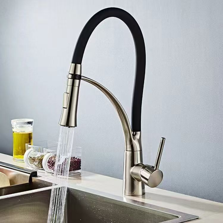 Grifo de cocina para agua fría y caliente - Acabado cepillado