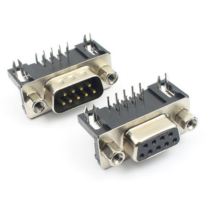 D-SUB 9 15 25 37ขาขั้วต่อ PCB ตัวผู้ตัวเมียพร้อมชุดซ็อกเก็ตปลั๊กสกรูอะแดปเตอร์มุมฉาก2แถว DB9 DB37 DB25 DB15 - Product Image 2