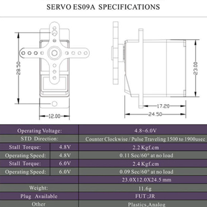 ES09A mikro dijital Mini Analog Servo çift rulman belirli Swash RC AlignTrex 450 RC helikopter sabit kanat FPV yarış İha - Product Image 6