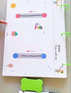 儿童玩具绘图平板电脑早期教育数学游戏书儿童学习形状笔控制训练套装与可擦写笔 - Product Image 4