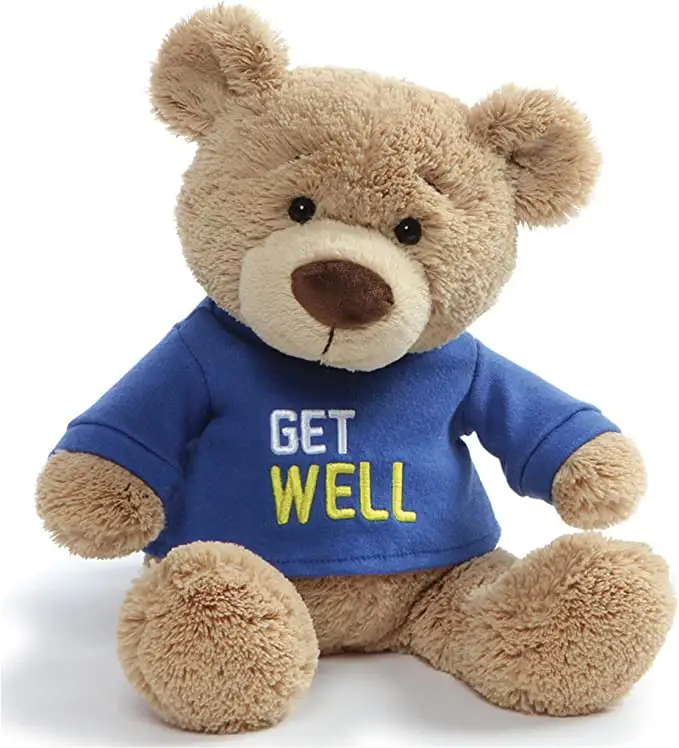 맞춤형 로고 'Get Well' 티셔츠 영감 테디 베어 봉제 장난감 부드러운 귀여운 인형 곰 까마귀 하트 봉제 인형 선물 가방