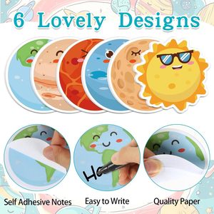 6 gói 150 Sheets hành tinh ghi chú dán thiết lập vui tự dính notepad Memo Pads viết Memo trang nhà văn phòng đồ dùng học tập - Product Image 4