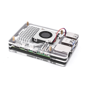 Nuova custodia in acrilico a 5 strati per lampone Pi 5 trasparente e nero a guscio alternato per l'installazione di un dispositivo di raffreddamento attivo ufficiale - Product Image 3