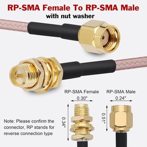 อะแดปเตอร์การ์ดเครือข่ายไร้สายสายโคแอกเชียลต่อสายเคเบิล RP SMA สำหรับเราเตอร์ WIFI - Product Image 3