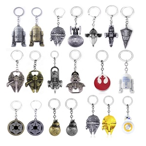 2024 sıcak satış özelleştirilmiş sevimli Mini Wars uzay gemisi kalkan BB8 Robot Logo Metal takı yıldız anahtarlık - Product Image 1