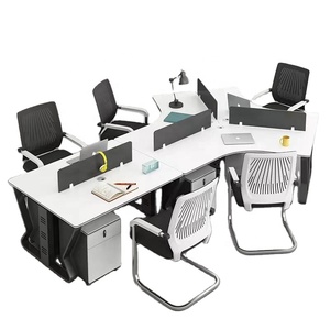 Muebles de oficina modernos diseños multijugador persona partición mesas de estación de trabajo con escritorio de computadora wirebox