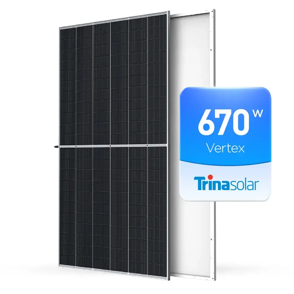Venta caliente de bajo costo Tier 1 Trina panel solar 670 vatios al aire libre 650 vatios panel solar talesun pannello Solare
