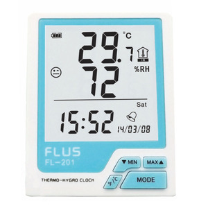 Termómetro Digital, higrómetro con pantalla LCD grande y función de reloj, Sensor de temperatura, medidor de humedad