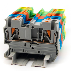 <strong>Push</strong> in <strong>Terminal</strong> <strong>Block</strong> PT2.5 Wire Connector Quick Wiring Combined <strong>Spring</strong> <strong>Terminal</strong> Din Rail <strong>Terminal</strong> <strong>Block</strong> - Product Image 1
