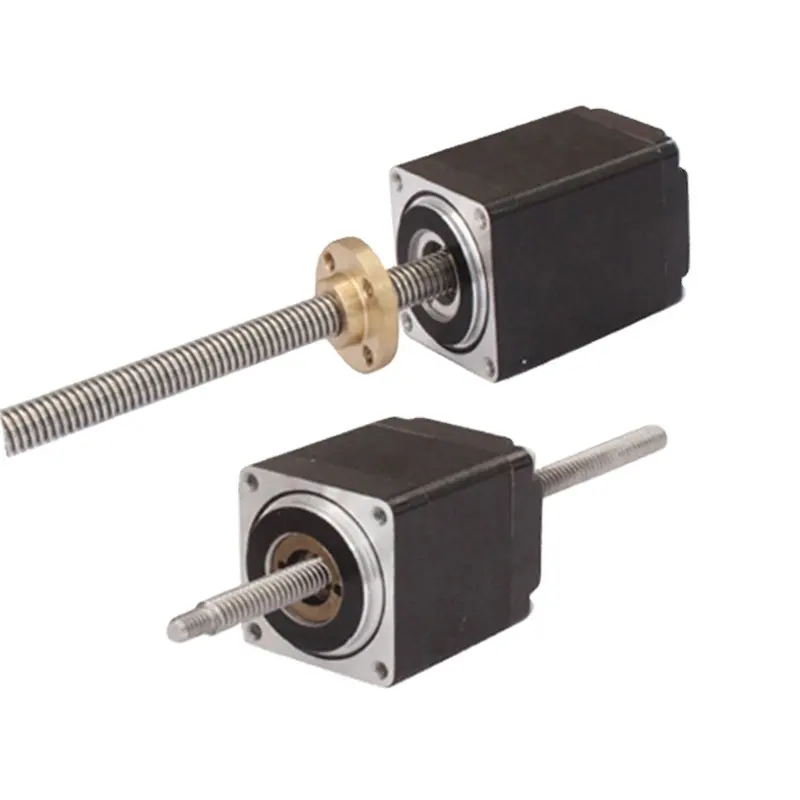 Linear Motion Compact ตะกั่วสกรู Stepper มอเตอร์ Linear Actuator เกลียว Tr6 Tr6.35 Nema 11 Hybrid 28มม.ขนาดเล็ก Stepper Motor