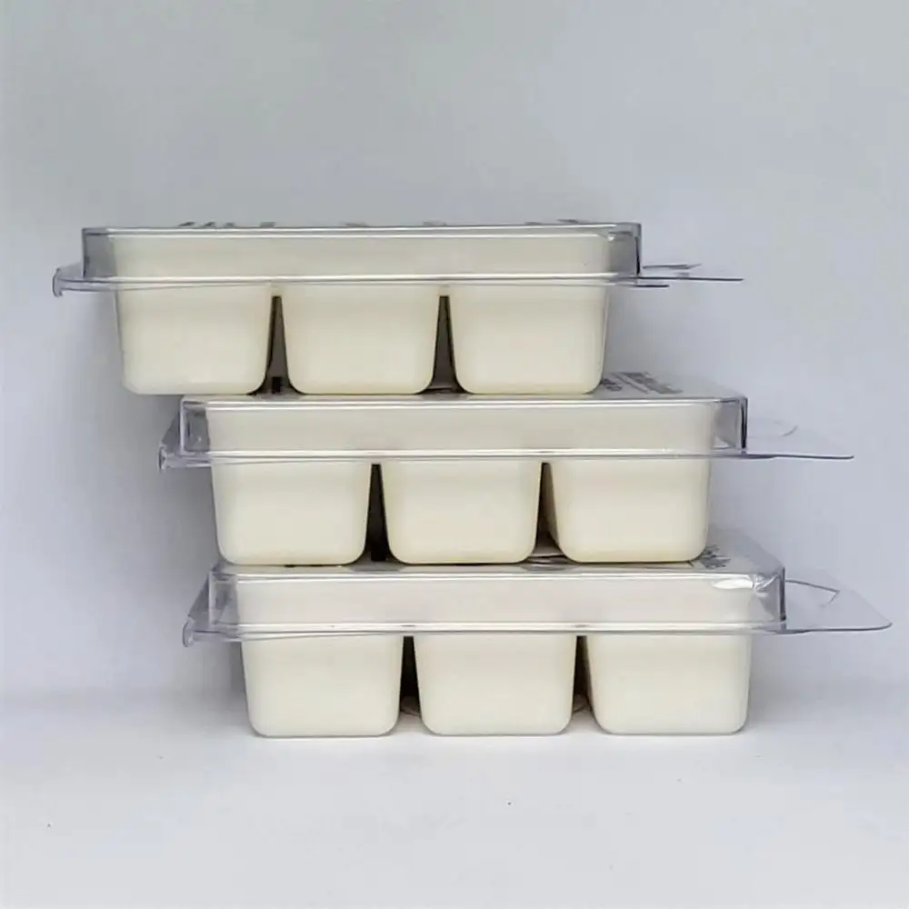 Recycelbare PET 6 Cavity Square Wachs schmelze Form Muschel schale Verpackung für Wachs schmelzen