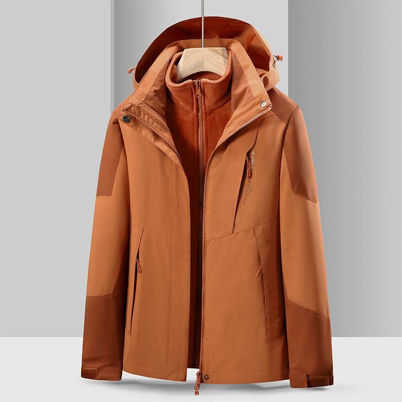 Giacca tre in uno arancione da donna